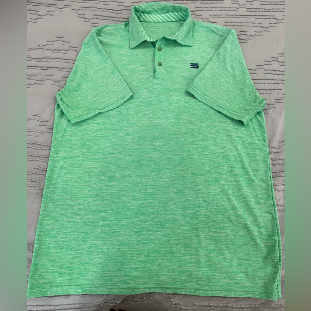 Three Sixty Six Men's Athletic Green Polo Shirt - Picture 7 of 10